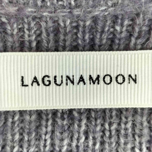 ラグナムーン LAGUNAMOON ステッチデザイン アルパカ混 シャギー カーディガン レディース FREE