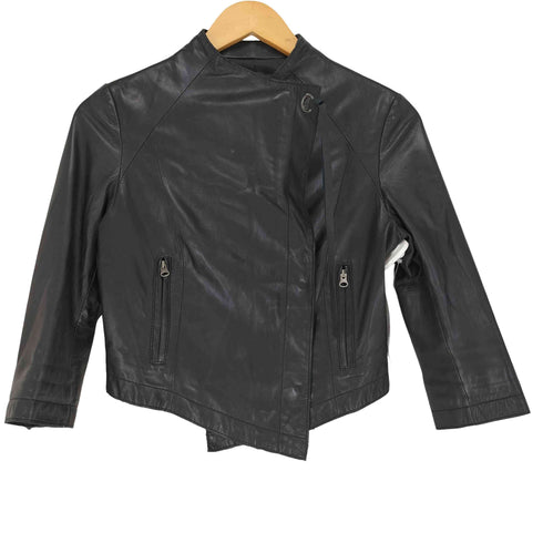 ブラックバイマウジー BLACK by moussy Y2K 短丈 ショート丈 ラムレザー ジャケット レディース JPN:1