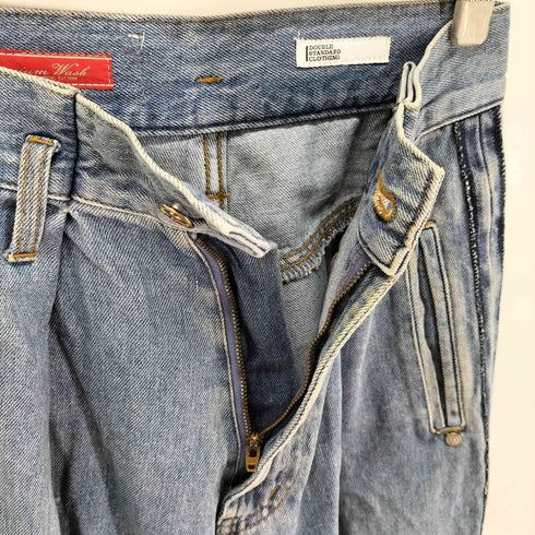 ダブルスタンダードクロージング DOUBLE STANDARD CLOTHING 10oz サイドライン ワイドデニムパンツ レディース 36