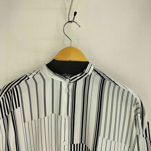 ザラ ZARA バンドカラー ストライプシャツ レディース import:XS