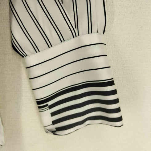 ザラ ZARA バンドカラー ストライプシャツ レディース import:XS