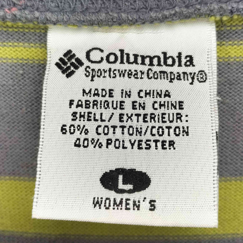 コロンビア Columbia 胸ポケット ボーダー クルーネック ロングスリーブ Tシャツ レディース import:L