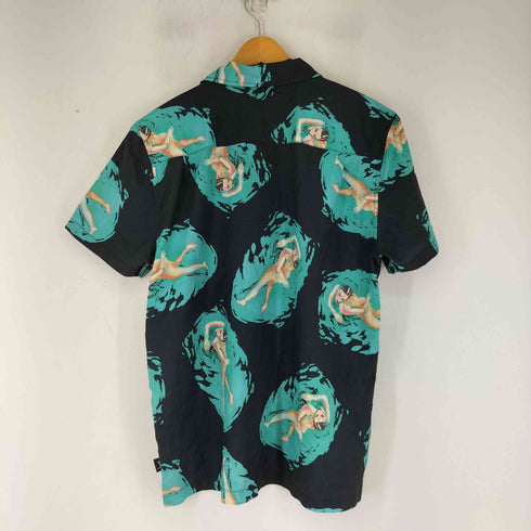 ステューシー Stussy スイミングガールプリント 総柄 オープンカラー S/S シャツ アロハ メンズ import:S