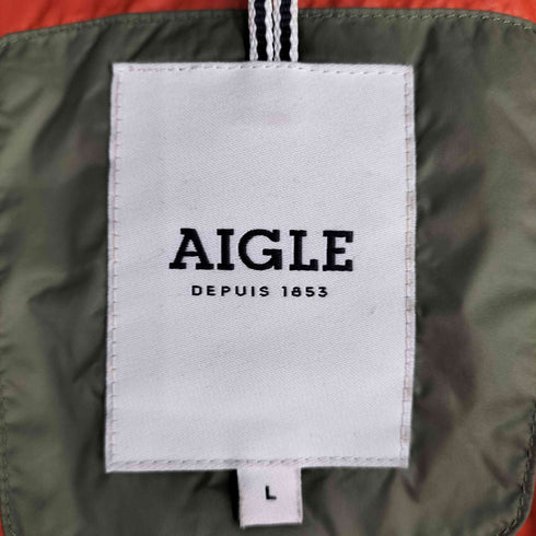 エーグル AIGLE THERMOLITE ロゴ パッチ 中綿 フーデッド ジャケット メンズ JPN:L