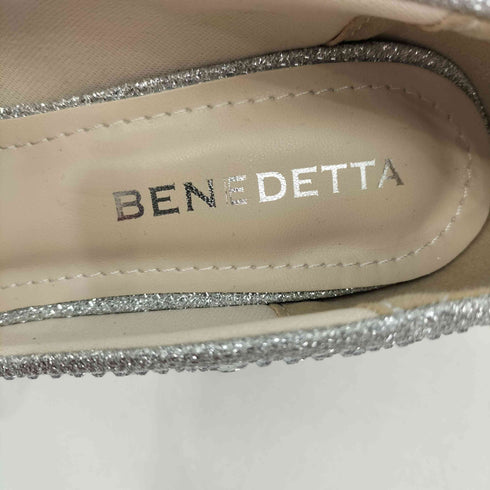 benedetta シルバー ラメ ビジュー オープントゥ パンプス レディース JPN:37