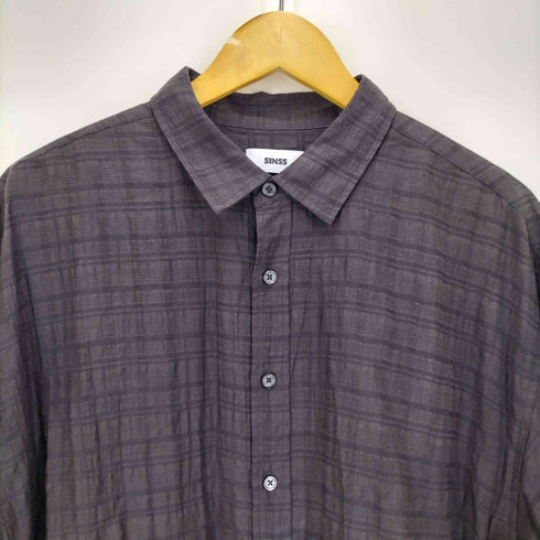 SINSS Check sheer HS shirt シャツ 半袖 メンズ JPN:L