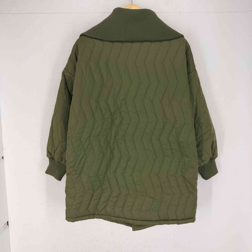 キルティング ビッグカラー ジップ ハーフ コート レディース M