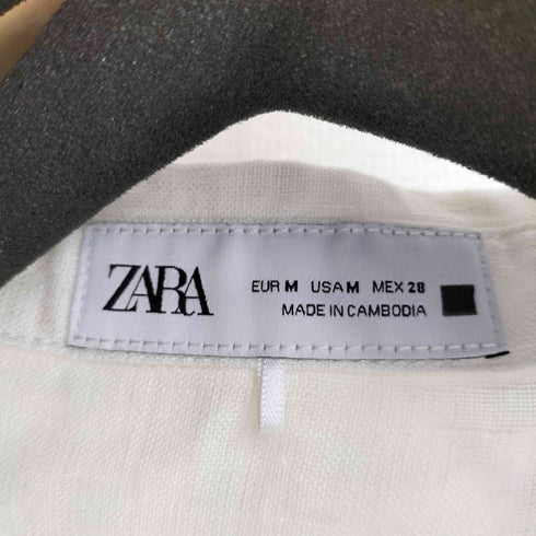 ザラ ZARA 袖レース切替 L/S シャツ レディース import:M