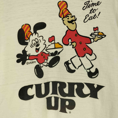ヒューマンメイド HUMAN MADE CURRY UP×VERDY フロッキープリントクルーネックTシャツ メンズ XL