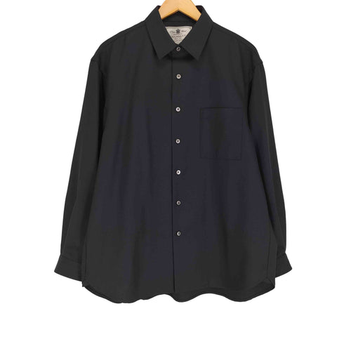 メゾンスペシャル MAISON SPECIAL 4 Colors Chambray Washable Wool Prime-Over Regular Collar Shirt メンズ 1