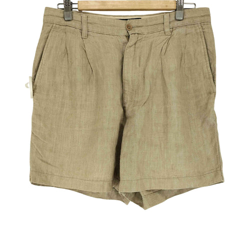バナナリパブリック BANANA REPUBLIC LINEN100 リネン100 2タックハーフパンツ メンズ 32