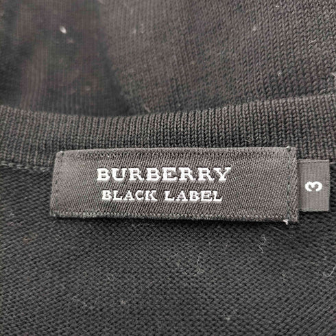 バーバリーブラックレーベル BURBERRY BLACK LABEL ホース刺繍 Vネック コットン ニット セーター メンズ JPN:3