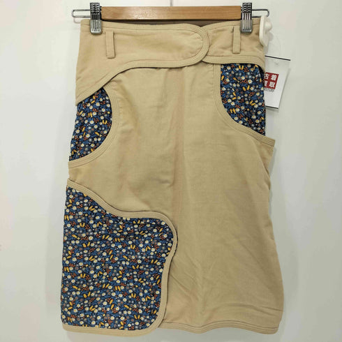 ツモリチサト TSUMORI CHISATO 00s Y2K 花柄 レイヤード コーデュロイ タイト スカート レディース JPN:1