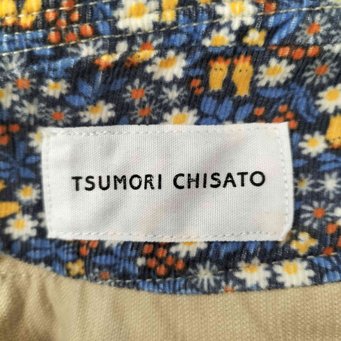 ツモリチサト TSUMORI CHISATO 00s Y2K 花柄 レイヤード コーデュロイ タイト スカート レディース JPN:1
