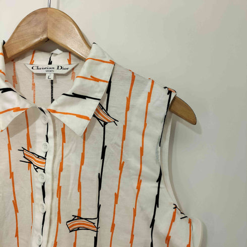 クリスチャンディオール Christian Dior SPORTS ストライプ 総柄 ノースリーブ プルオーバー レディース import:L
