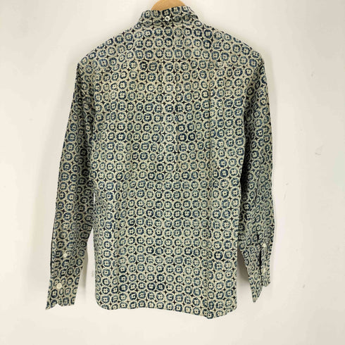フォーティーファイブアール 45R 総柄 藍染め インディゴ染め L/S シャツ レディース JPN:3