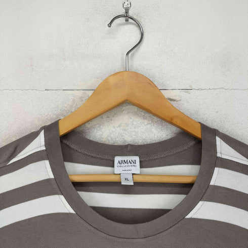 アルマーニコレツィオーニ ARMANI COLLEZIONI レーヨン ボーダー柄 S/S Tシャツ メンズ XL