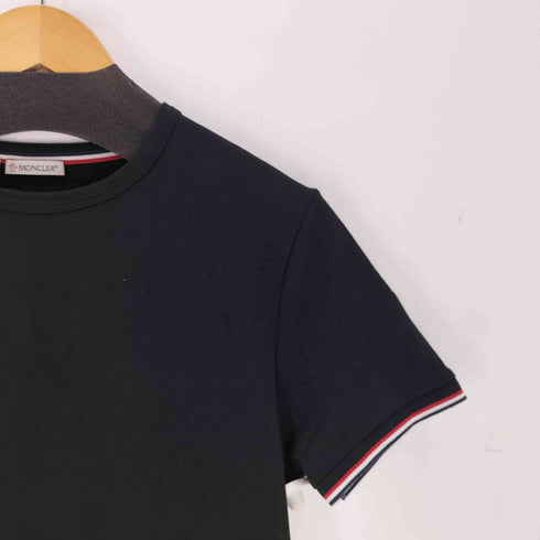 モンクレール MONCLER トリコロールライン カラー ワッペン刺繍リンガーTシャツ メンズ L