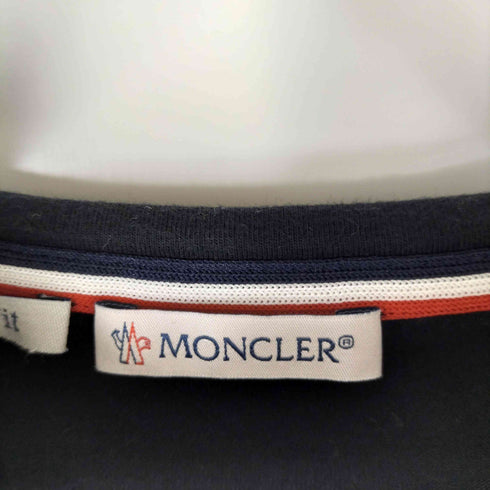 モンクレール MONCLER トリコロールライン カラー ワッペン刺繍リンガーTシャツ メンズ L