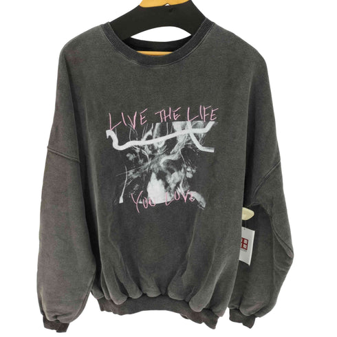 ジュエティ jouetie ウォッシュ加工 オーバーサイズスウェット live the life you love レディース JPN:M