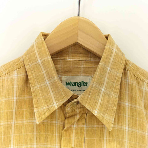 ラングラー Wrangler フロントポケット半袖チェックシャツ メンズ import:M