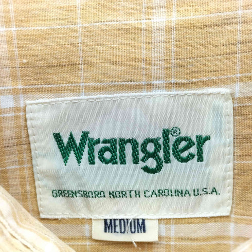 ラングラー Wrangler フロントポケット半袖チェックシャツ メンズ import:M