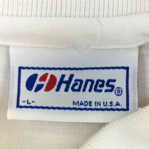 ヘインズ Hanes 80-90s 企業ロゴプリント S/S ポロシャツ メンズ L