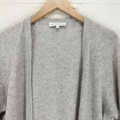 WHITE+WARREN カシミヤ100% ピンクロング カーディガン レディース JPN:M
