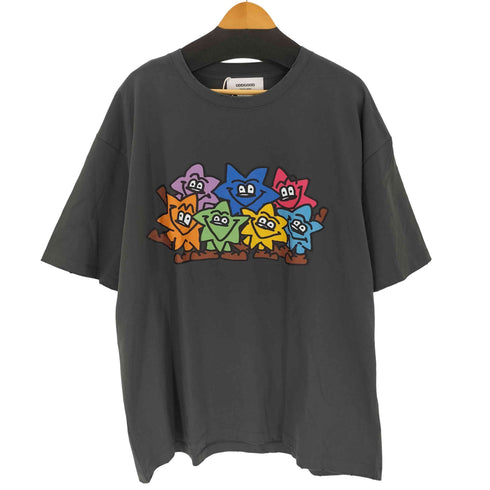 ODDGOOD ダメージ加工 プリントS/Sカットソー メンズ XL