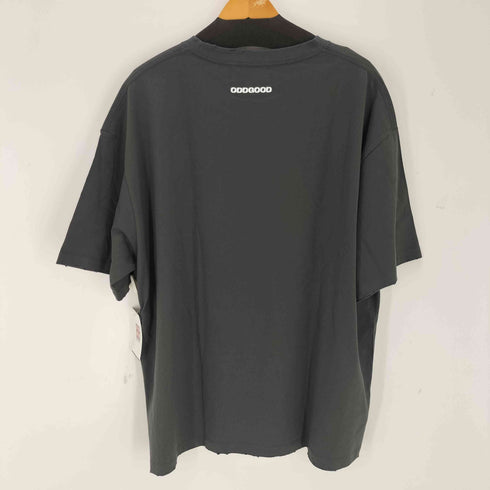 ODDGOOD ダメージ加工 プリントS/Sカットソー メンズ XL