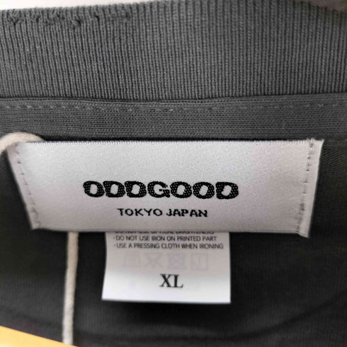 ODDGOOD ダメージ加工 プリントS/Sカットソー メンズ XL