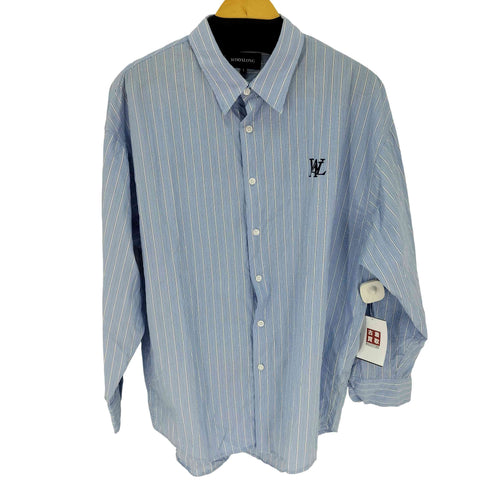 wooalong ストライプコットンシャツ メンズ import:L