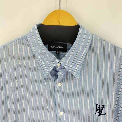 wooalong ストライプコットンシャツ メンズ import:L