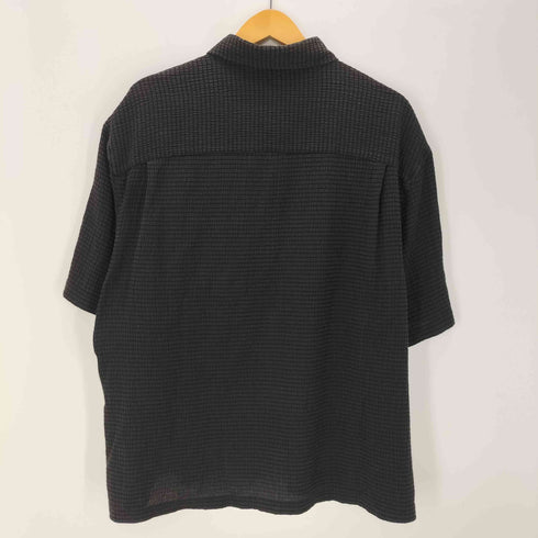 ステューシー Stussy 24SS Flat Bottom Crinkled Shirt フラット ボトム クリンクルド ブラック シャツ メンズ import:M