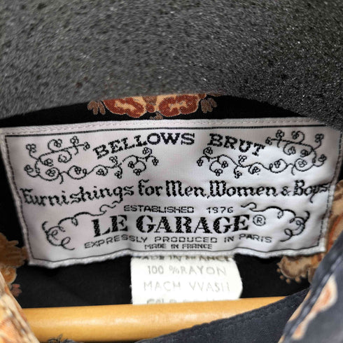 le garage フランス製 レーヨン100 総柄シャツ メンズ