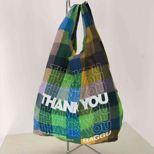 バグゥ BAGGU THANK YOU 15周年マドラスチェック柄エコバッグ レディース