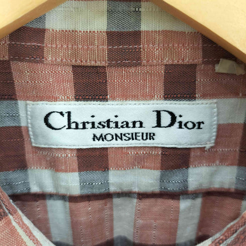 クリスチャンディオール Christian Dior チェック レギュラーカラー シャツ メンズ import:M