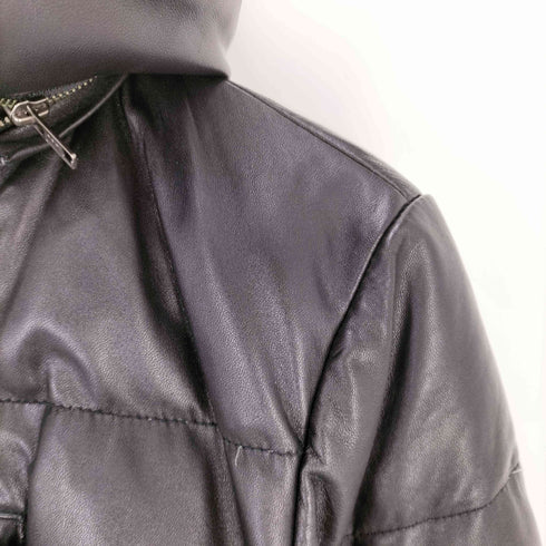 リューグーレザーズ Liugoo Leathers ラクーンファー ラムレザー ダウンコート メンズ JPN:M
