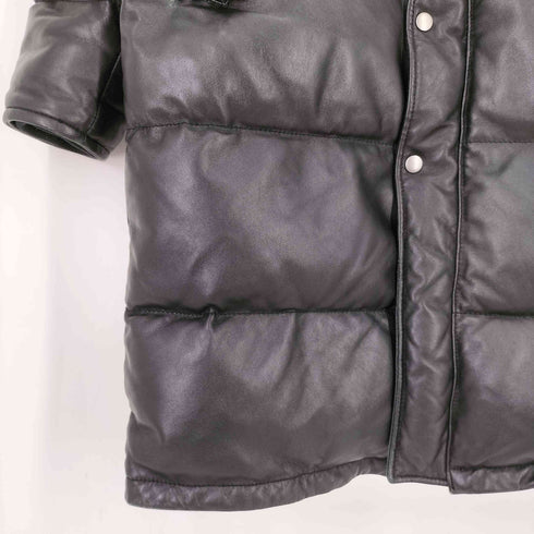 リューグーレザーズ Liugoo Leathers ラクーンファー ラムレザー ダウンコート メンズ JPN:M