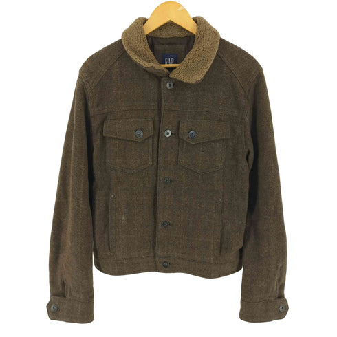 ギャップ Gap 00s 襟ボア チェック ジャケット メンズ M