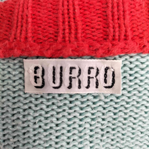 Burro Vネック バイカラー ニット メンズ