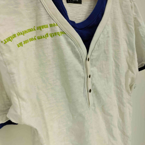 ピーピーエフエム PPFM 00S レイヤード S/S ヘンリーネック Tシャツ Y2K メンズ JPN:3