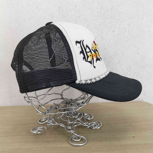 HRPG ビジュー装飾&ラインストーン オールドイングリッシュ刺繍メッシュキャップ Y2K レディース