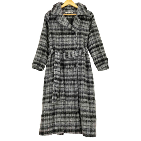 コウベレタス Kobe Lettuce チェック柄シャギーロングコート レディース PM