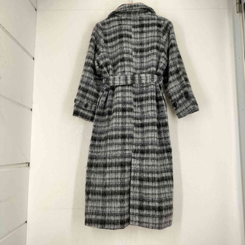 コウベレタス Kobe Lettuce チェック柄シャギーロングコート レディース PM