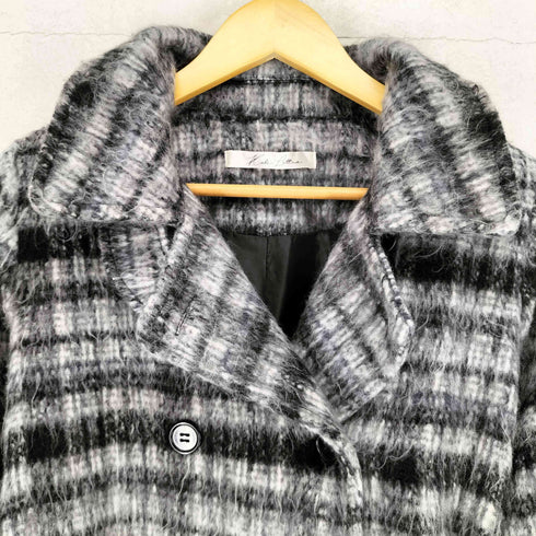 コウベレタス Kobe Lettuce チェック柄シャギーロングコート レディース PM