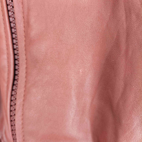 アコースティック acoustic real leather ダブルジップレザージップフーディージャケット メンズ M
