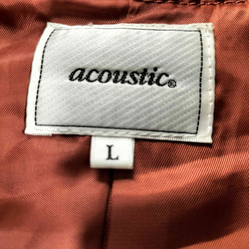 アコースティック acoustic real leather ダブルジップレザージップフーディージャケット メンズ M