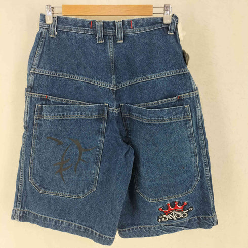 JNCO JEANS YBSジップ 裾ワッペン ペイント バギー ショーツ デニム メンズ 32