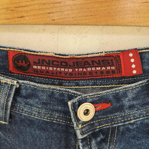 JNCO JEANS YBSジップ 裾ワッペン ペイント バギー ショーツ デニム メンズ 32